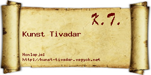 Kunst Tivadar névjegykártya